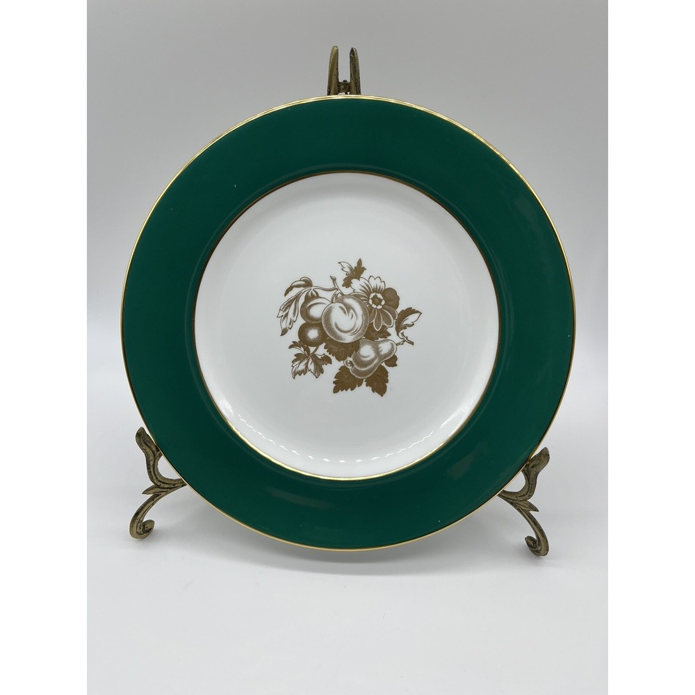 10 Antique English Porcelain Spode Copeland Golden Fruit Lunch Plates 9"